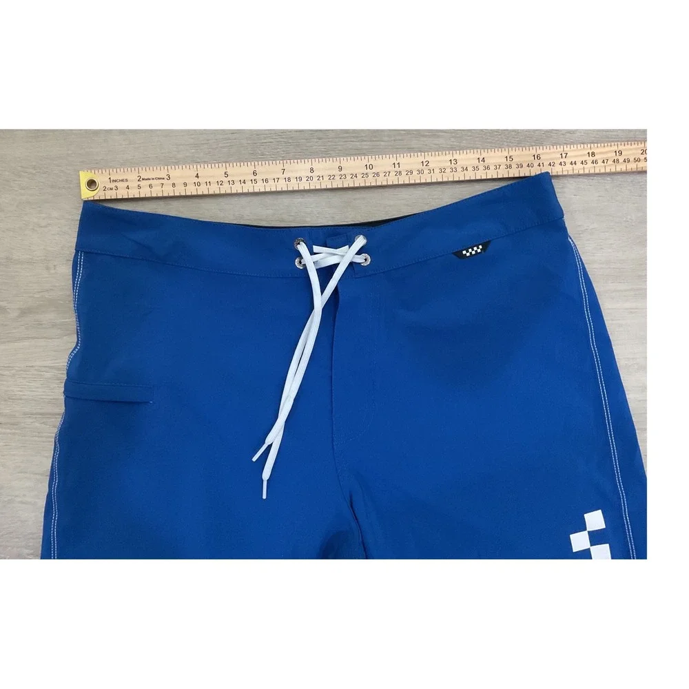 Vans Mens Blue Checkerboard Board Shorts Size 32 VN0007XR7WM Surf Swim Trunks